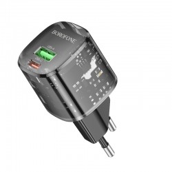 Borofone Wall charger BN17 Sunlight - USB + Type C -  QC 3.0 PD 20W 3A black