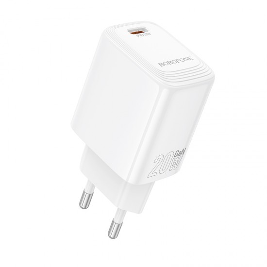 Borofone Wall charger BN26 Fuente - Type C - PD 20W white