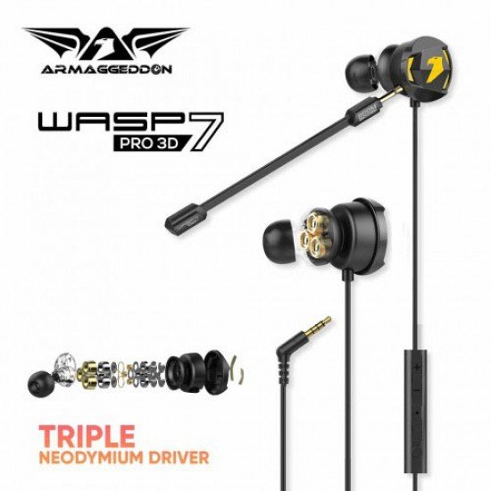 ARMAGGEDDON GAMING HEADSET WASP 7 PRO 3D BLACK ARMAGGEDDON GAMING HEADSET WASP 7 PRO 3D BLACK