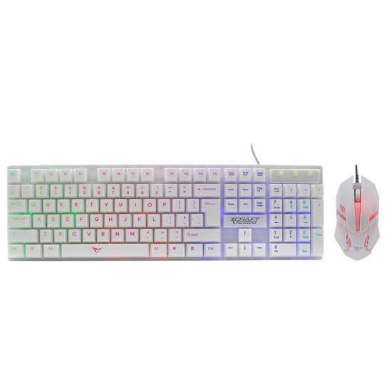 ALCATROZ RGB WATERPROOF GAMING KEYBOARD AND MOUSE X-CRAFT XC1000 WHITE