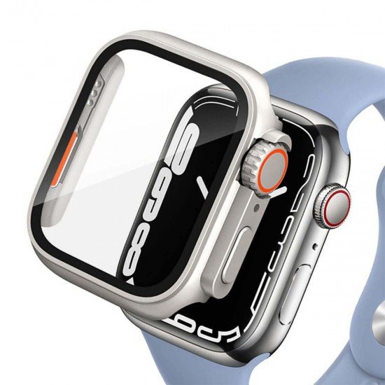 (Apple Watch 44mm
) Tech-Protect Defense 360 Πλαστική Θήκη με Τζαμάκι Titanium / Orange