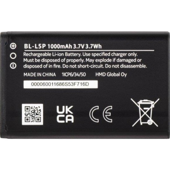 (HMD 105/Nokia 105) OEM BL-L5P 1000mAh 3.7V 3.7Wh