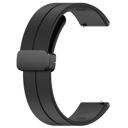 (Huawei Watch GT 4 (41mm)/W1/Honor Watch S1/Garmin Venu 2S/Vivoactive 4S) Techsuit Watchband (W011) 18mm Black