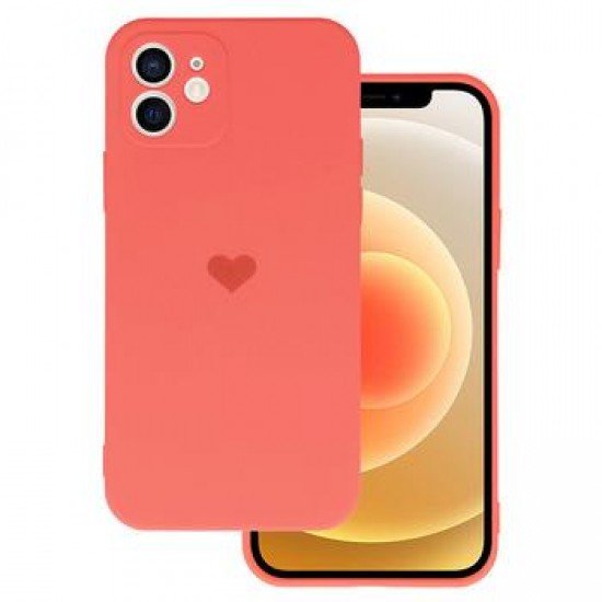 (iPhone 11) Vennus Back Cover Silicone Heart Coral