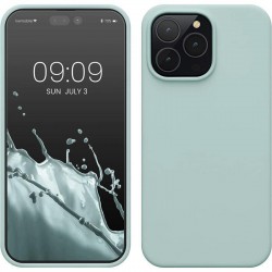 (iPhone 14 Pro Max) KWmobile Back Cover Soft Flexible Rubber Cool Mint
