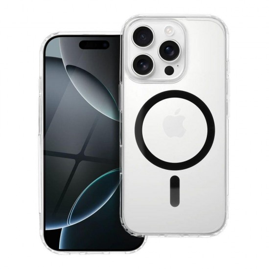(iPhone 15) OEM Back Cover Mag Drop Glue Ring Transparent-Black