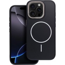 (iPhone 15) OEM Back Cover Mag Metallic Frame Black