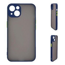 (iPhone 15) Sonique Back Cover Button Bumper Blue
