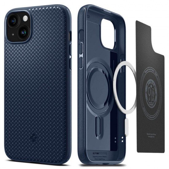 (iPhone 15) Spigen Back Cover Mag Armor MagFit Σιλικόνης Navy Μπλε