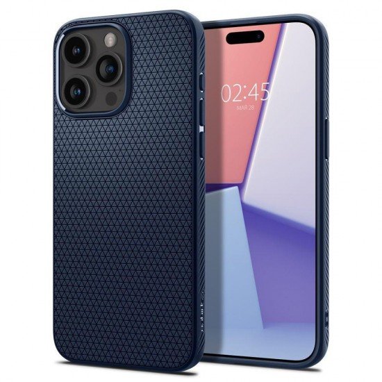 (iPhone 15 Pro) Spigen Back Cover Liquid Air Σιλικόνης Navy Μπλε