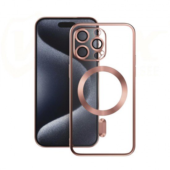 (iPhone 16) Vmax Back Cover Electroplating Mag TPU Rose Gold