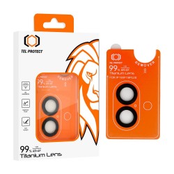 (iPhone 16/16 Plus) Tel Protect Titanium Lens 99% AR Camera Tempered Glass Black