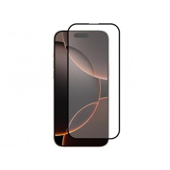 (iPhone 16 Pro) Vivid Full Face Tempered Glass Black