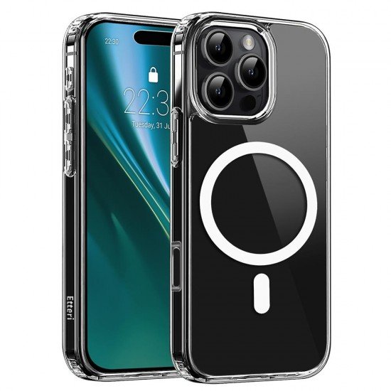 (iPhone 16 Pro Max) Etteri Back Cover Hybrid Magsafe Transparent