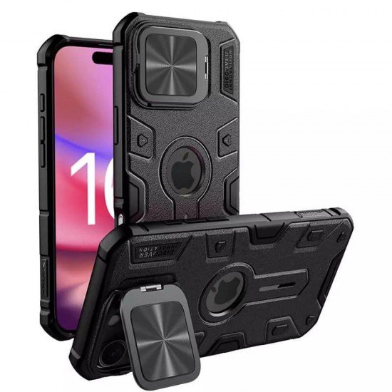 (iPhone 16 Pro Max) Nillkin Back Cover CamShield Armor Prop Magnetic Black