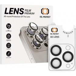 (iPhone 17 Pro/17 Pro Max) Tel Protect 3D Lens Camera Tempered Glass Black