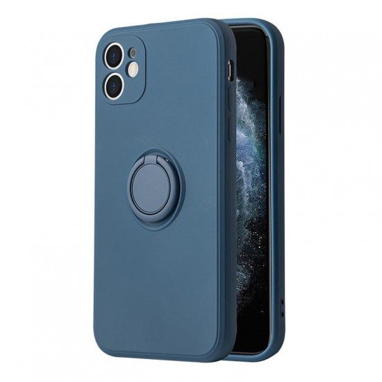 (iPhone X / Xs) Vennus Back Cover Ring Σιλικόνης Μπλε