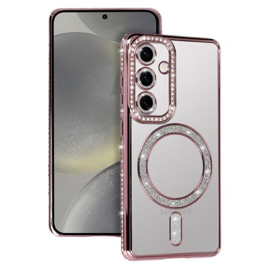 (Samsung A16 4G/5G) OEM Back Cover Bling Magsafe Pink Transparent