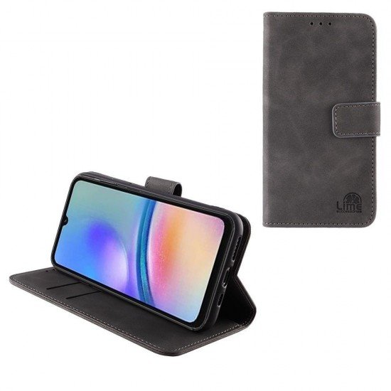 (Samsung Galaxy A05s) Lime Book Cover Essential Magnet Grey