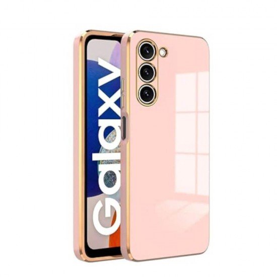 (Samsung Galaxy A16) Bodycell Back Cover Gold Plated Silicone Pink