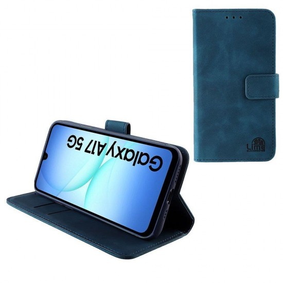 (Samsung Galaxy A17/M17) Lime Book Cover Essential Magnet Blue