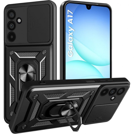 (Samsung Galaxy A17 4G/5G) Techsuit Back Cover CamShield Black