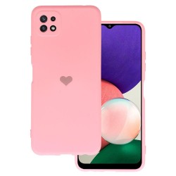 (Samsung Galaxy A22 5G) Vennus Back Cover Silicone Heart Pink