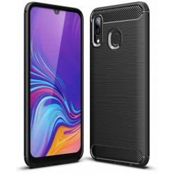 (Samsung Galaxy A30) Powertech Back Cover Carbon Flex Black