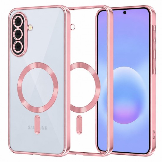 (Samsung Galaxy A57 5G) Techsuit Back Cover Luxury Crystal MagSafe Pink