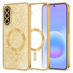 (Samsung Galaxy A57 5G) Techsuit Back Cover Luxury Glitter MagSafe Gold