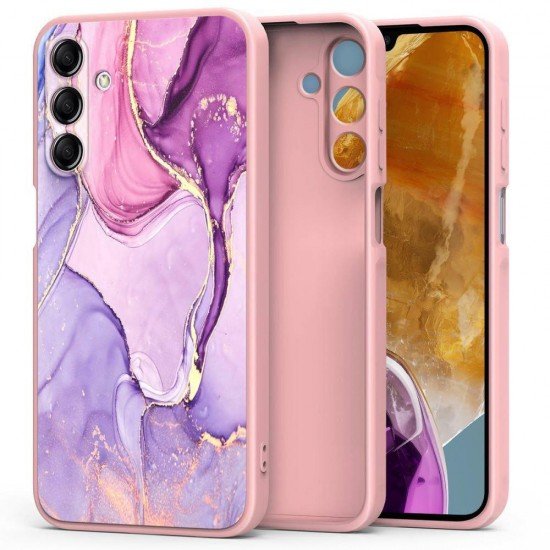 (Samsung Galaxy M15) Tech-Protect Back Cover Σιλικόνης Icon Marble Pink