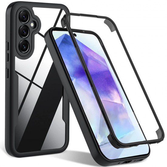 (Samsung Galaxy S23 FE) Techsuit 360 Full Cover Σετ με Τζαμάκι Μαύρο