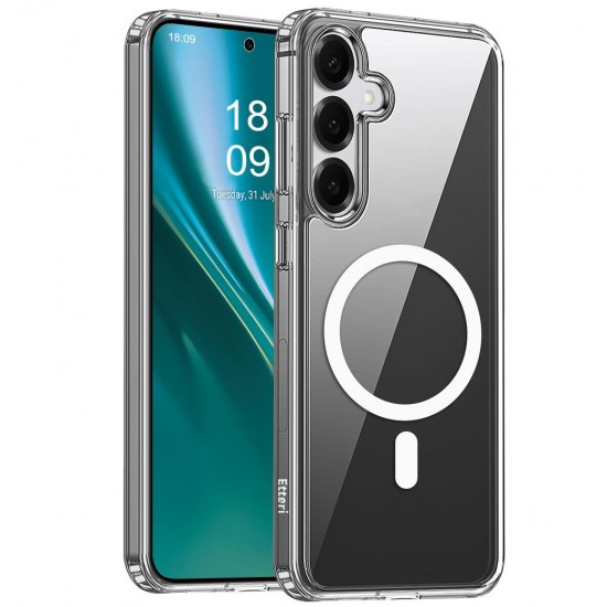 (Samsung Galaxy S24) Etteri Back Cover Hybrid Magsafe Transparent