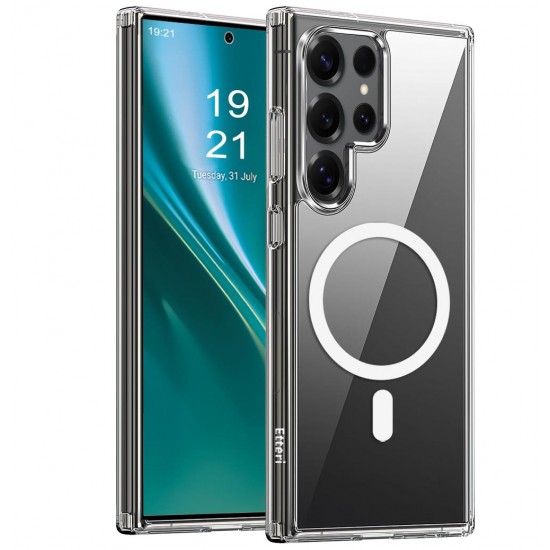 (Samsung Galaxy S25 Ultra) Etteri Back Cover Hybrid Magsafe Transparent