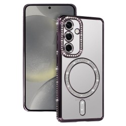 (Samsung Galaxy S25 Ultra) OEM Back Cover Bling Magsafe Purple