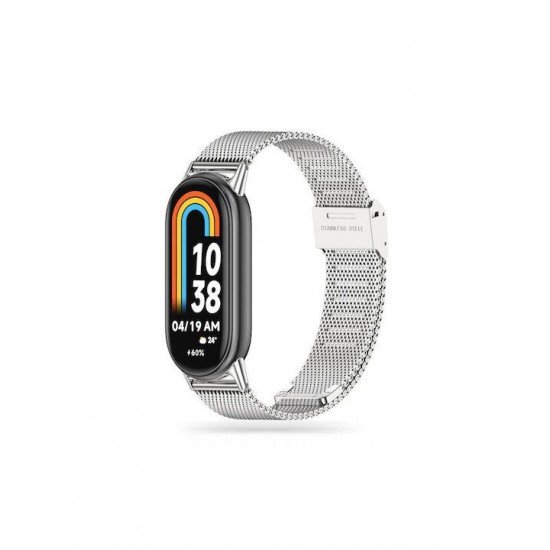 (Smart Band 8 / 8 NFC) Tech-Protect Milaneseband Λουράκι Ανοξείδωτο Ατσάλι Ασημί