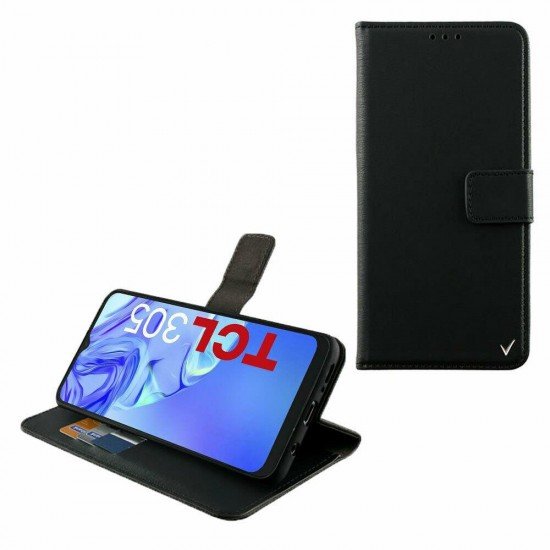 (TCL 30/30 5G/30+) Volte-Tel Book Cover Allure Magnet Wallet Δερματίνης Μαύρο