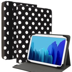 (Universal 10'') Wonder Canvas Flip Cover Black Polka-Dot