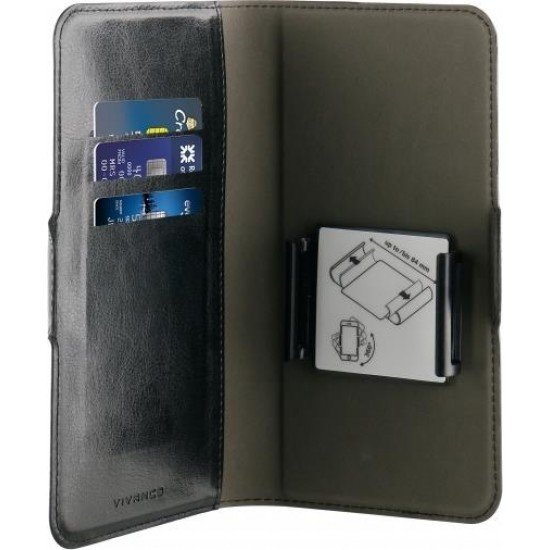 (Universal 6'' Εως 6,5'') Vivanco Book Case Leather Μαύρο
