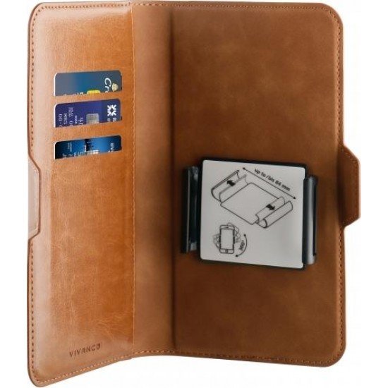 (Universal XL Eως 6.5'') Vivanco Book Case Leather Καφέ