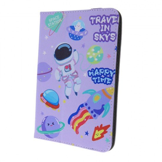(Universal  9-10'') OEM Space Station Flip Cover Δερματίνης Μώβ