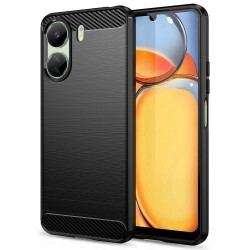 (Xiaomi Redmi 13C 4G/Poco C65) Techsuit Carbon Back Cover Σιλικόνης Black