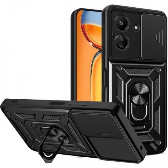 (Xiaomi Redmi 13C 4G / Poco C65) Spacecase Back Cover Camring Black