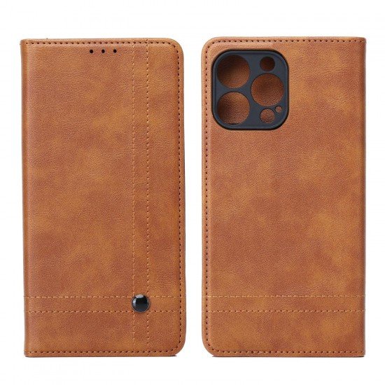(Xiaomi Redmi 14C/Poco C75) OEM Book Cover Smart Seam Brown