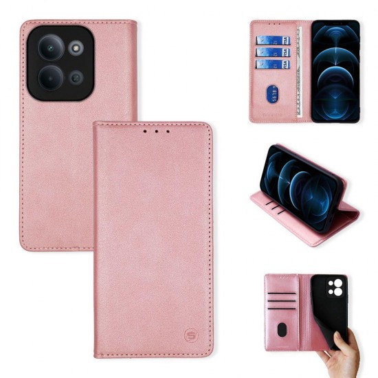 (Xiaomi Redmi 15C/Poco C85) Sonique Book Cover Vintage Magnet Wallet Ροζ Χρυσό