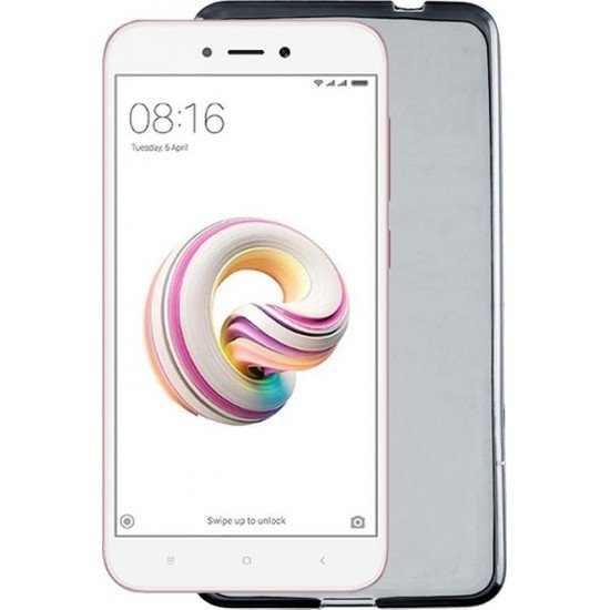 (Xiaomi Redmi 5A) OEM Back Cover Silicone Trans/Side Grey