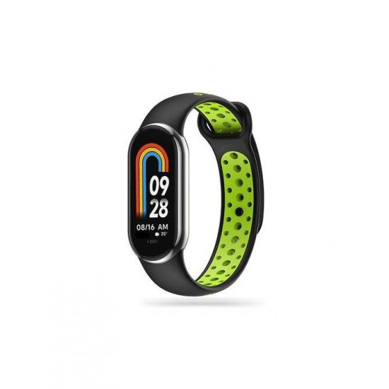 (Xiaomi Smart Band 8 / 8 NFC) Tech-Protect Softband Λουράκι Σιλικόνης Black Lime