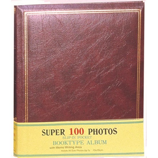 Άλμπουμ με θήκες για 100 φωτογραφίες (13x18)  Κόκκινο