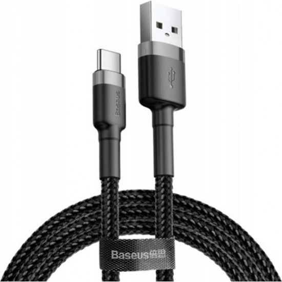 Baseus Cafule Braided USB 2.0 Cable USB-C male - USB-A male Μαύρο 1m