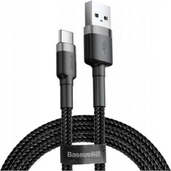 Baseus Cafule Braided USB 2.0 Cable USB-C male - USB-A male Μαύρο 1m Baseus Cafule Braided USB 2.0 Cable USB-C male - USB-A male Μαύρο 1m